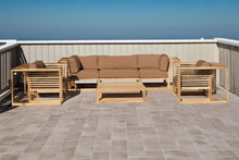 5 pc Laguna Teak Sofa Deep Seating Group with Coffee Table. Sunbrella Cushion