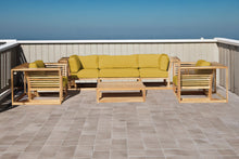 5 pc Laguna Teak Sofa Deep Seating Group with Coffee Table. Sunbrella Cushion