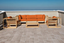 5 pc Laguna Teak Sofa Deep Seating Group with Coffee Table. Sunbrella Cushion