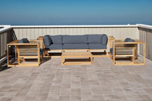 5 pc Laguna Teak Sofa Deep Seating Group with Coffee Table. Sunbrella Cushion