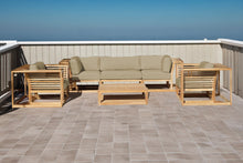 5 pc Laguna Teak Sofa Deep Seating Group with Coffee Table. Sunbrella Cushion