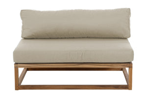 Laguna Teak Outdoor Large Armless Chair. Sunbrella Cushion