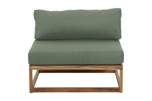 Laguna Teak Outdoor Small Armless Chair. Sunbrella Cushion