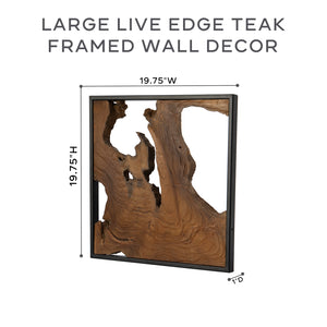Teak Live Edge Framed Wall Decor