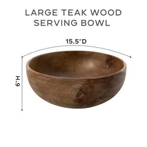 Teak Wood Serving Bowl. 3 sizes (M/N/O)