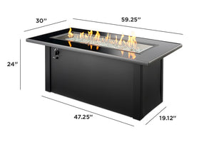 Outdoor Greatroom MCR-1242 Monte Carlo Glass Linear Gas Fire Pit Table