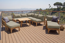 10 pc Monterey Teak Sectional Seating Group with 36" Chat Table. Sunbrella Cushion.