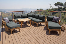 10 pc Monterey Teak Sectional Seating Group with 36" Chat Table. Sunbrella Cushion.