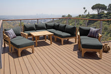 10 pc Monterey Teak Sectional Seating Group with 36" Chat Table. Sunbrella Cushion.