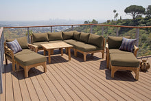 10 pc Monterey Teak Sectional Seating Group with 36" Chat Table. Sunbrella Cushion.