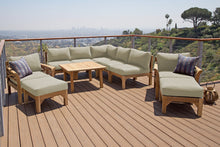 10 pc Monterey Teak Sectional Seating Group with 36" Chat Table. Sunbrella Cushion.