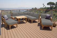 10 pc Monterey Teak Sectional Seating Group with 36" Chat Table. Sunbrella Cushion.