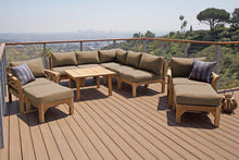 10 pc Monterey Teak Sectional Seating Group with 36" Chat Table. Sunbrella Cushion.
