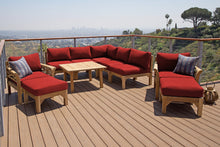 10 pc Monterey Teak Sectional Seating Group with 36" Chat Table. Sunbrella Cushion.