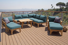 10 pc Monterey Teak Sectional Seating Group with 36" Chat Table. Sunbrella Cushion.