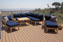 10 pc Monterey Teak Sectional Seating Group with 36" Chat Table. Sunbrella Cushion.