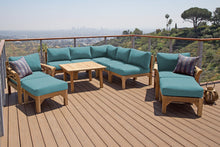 10 pc Monterey Teak Sectional Seating Group with 36" Chat Table. Sunbrella Cushion.