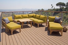 10 pc Monterey Teak Sectional Seating Group with 36" Chat Table. Sunbrella Cushion.