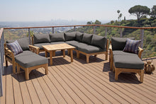 10 pc Monterey Teak Sectional Seating Group with 36" Chat Table. Sunbrella Cushion.