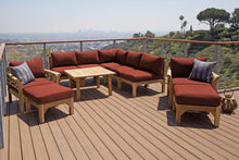 10 pc Monterey Teak Sectional Seating Group with 36" Chat Table. Sunbrella Cushion.