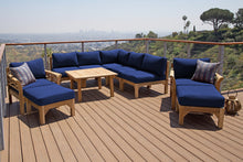 10 pc Monterey Teak Sectional Seating Group with 36" Chat Table. Sunbrella Cushion.