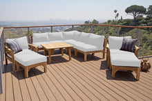 10 pc Monterey Teak Sectional Seating Group with 36" Chat Table. Sunbrella Cushion.