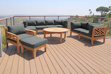 11 pc Monterey Teak Deep Seating Set with 52" Chat Table. Sunbrella Cushion.