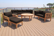 11 pc Monterey Teak Deep Seating Set with 52" Chat Table. Sunbrella Cushion.