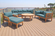 11 pc Monterey Teak Deep Seating Set with 52" Chat Table. Sunbrella Cushion.