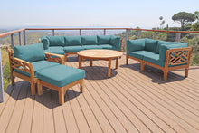 11 pc Monterey Teak Deep Seating Set with 52" Chat Table. Sunbrella Cushion.