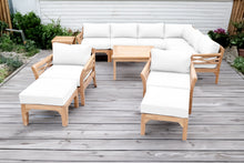 12 pc Monterey Teak Sectional Seating Group with 36" Chat Table. Sunbrella Cushion.