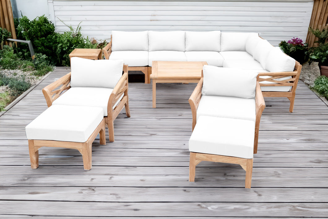 12 pc Monterey Teak Sectional Seating Group with 36