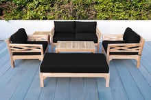 6 pc Monterey Teak Loveseat Deep Seating Set with Coffee Table. Sunbrella Cushion.