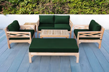 6 pc Monterey Teak Loveseat Deep Seating Set with Coffee Table. Sunbrella Cushion.