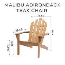 Malibu Teak Outdoor Adirondack Chair with Ottoman