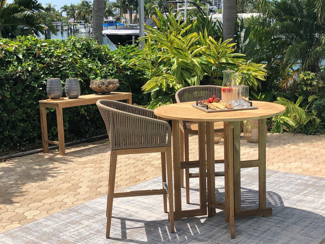Teak Outdoor Drop Leaf Bar Table