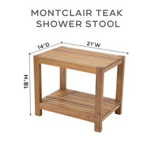 Montclair 18"x21" Teak Shower Stool