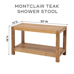 Montclair 18"x30" Teak Shower Stool