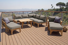 10 pc Monterey Teak Sectional Seating Group with 36" Chat Table. Sunbrella Cushion.