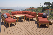 10 pc Monterey Teak Sectional Seating Group with 36" Chat Table. Sunbrella Cushion.