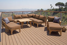 10 pc Monterey Teak Sectional Seating Group with 36" Chat Table. Sunbrella Cushion.