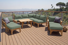 10 pc Monterey Teak Sectional Seating Group with 36" Chat Table. Sunbrella Cushion.