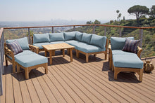 10 pc Monterey Teak Sectional Seating Group with 36" Chat Table. Sunbrella Cushion.
