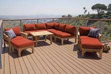 10 pc Monterey Teak Sectional Seating Group with 36" Chat Table. Sunbrella Cushion.