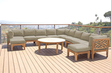 12 pc Monterey Teak Sectional Seating Group with 52" Chat Table. Sunbrella Cushion.