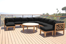 12 pc Monterey Teak Sectional Seating Group with 52" Chat Table. Sunbrella Cushion.