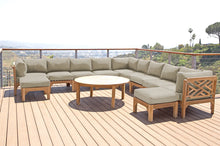 12 pc Monterey Teak Sectional Seating Group with 52" Chat Table. Sunbrella Cushion.
