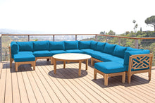 12 pc Monterey Teak Sectional Seating Group with 52" Chat Table. Sunbrella Cushion.