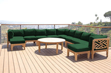 12 pc Monterey Teak Sectional Seating Group with 52" Chat Table. Sunbrella Cushion.