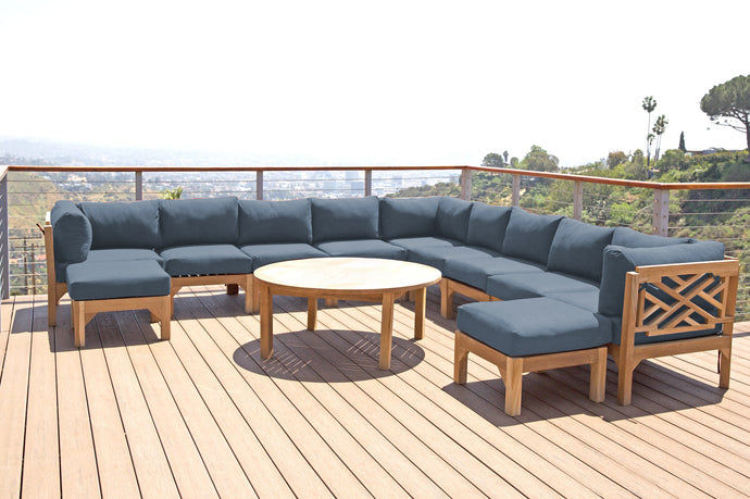 12 pc Monterey Teak Sectional Seating Group with 52